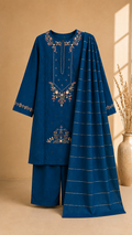 Teal Bloom Embroidered — 3 Piece Suit