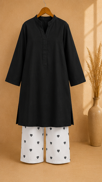 Noir Black Kurta Set
