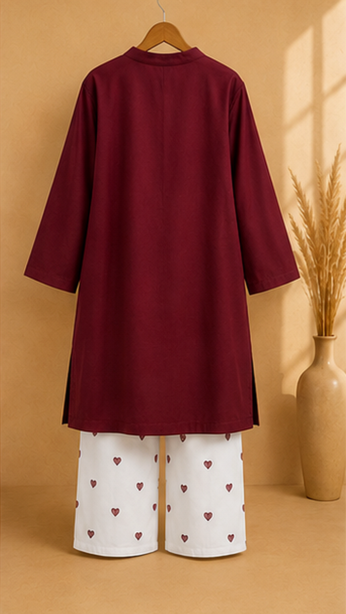 Noir Maroon Kurta Set