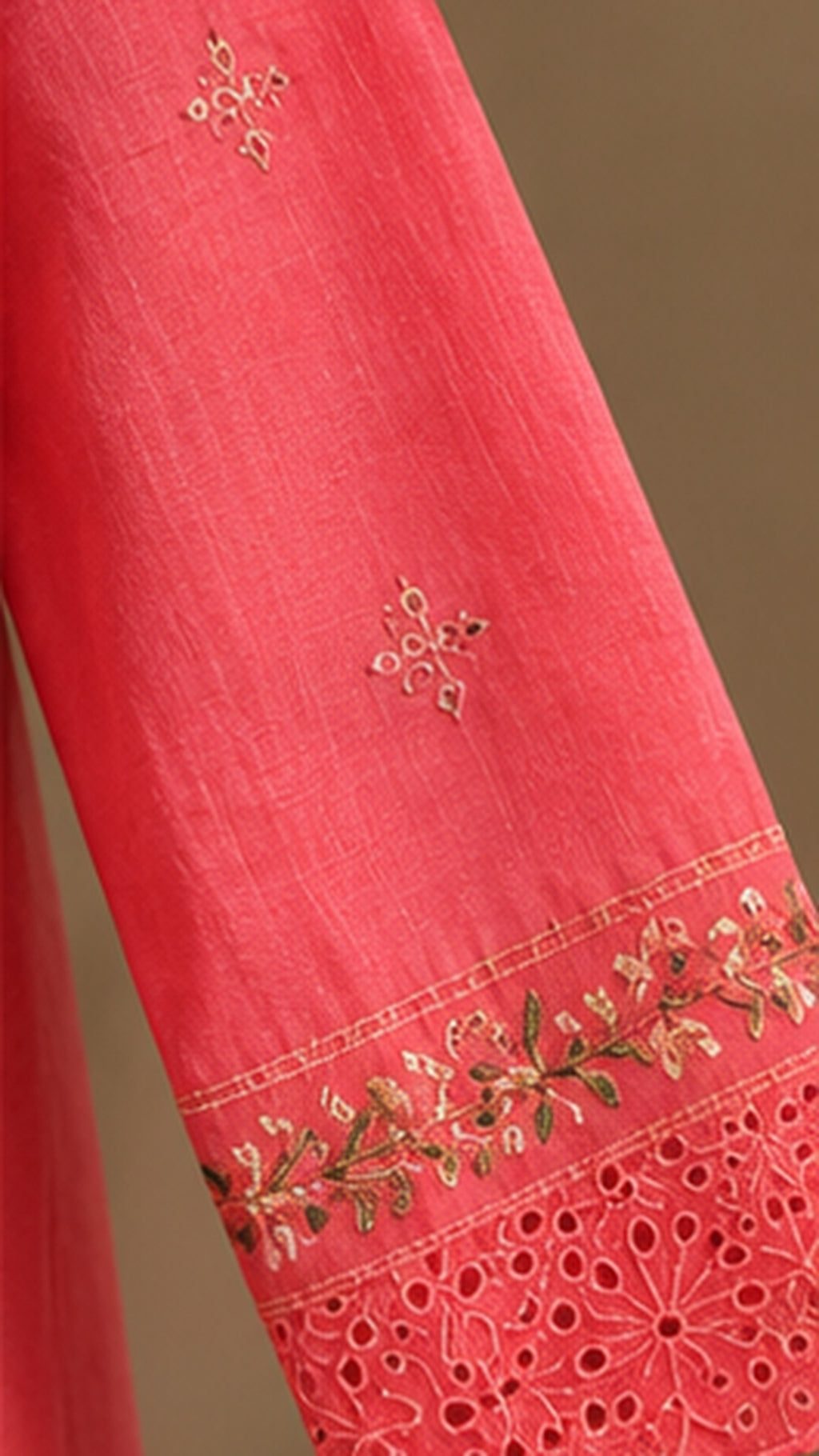 Coral Pink Embroidered — 3 Piece Suit