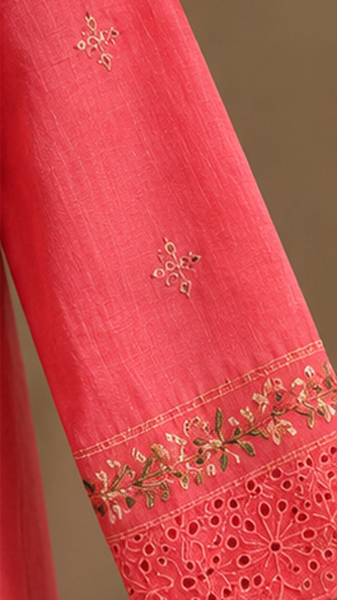 Coral Pink Embroidered — 3 Piece Suit