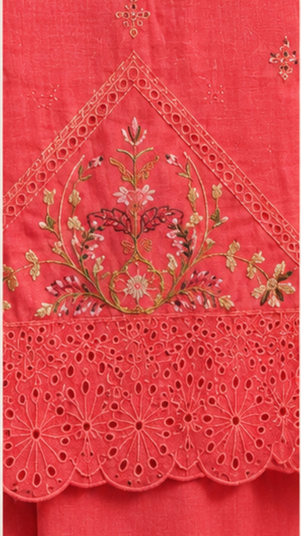 Coral Pink Embroidered — 3 Piece Suit