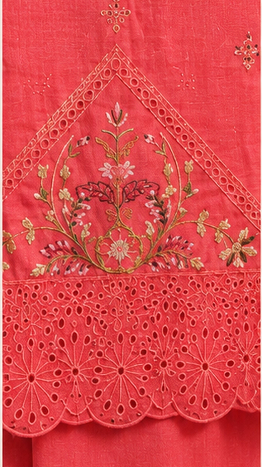 Coral Pink Embroidered — 3 Piece Suit