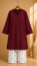 Noir Maroon Kurta Set