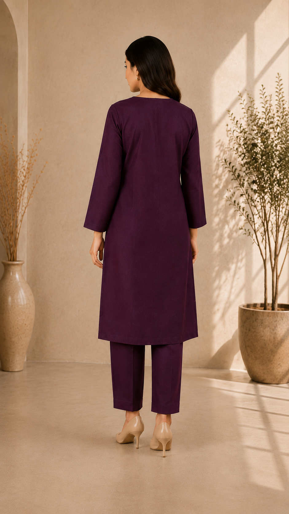Amethyst Butterfly Linen Suit - 2 piece Unstitched Suit
