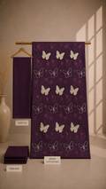 Amethyst Butterfly Linen Suit - 2 piece Unstitched Suit